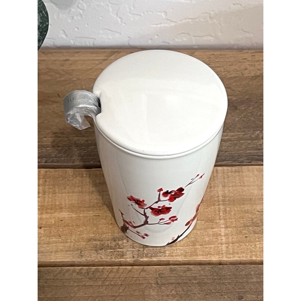 Tea Forte Kati Double Walled Ceramic Cherry Blossom Tea Mug Steeping Cup NWOB - Picture 3 of 5